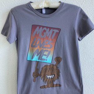 MGMT  - Fuzzy Love Rock T-Shirt - Med/Small size. Medium Gray Color
